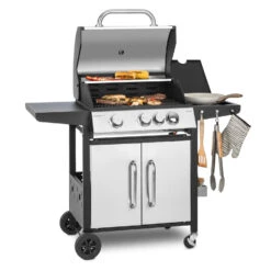 Tomahawk 3.1 S Gasgrill 3x3,6kW Brenner+2,7 KW 60x45cm Grill Edelstahl