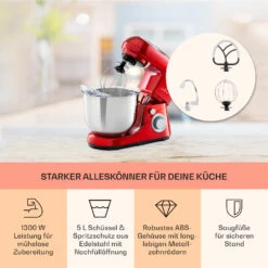 Bella Pico 2G Küchenmaschine 1300W 1,7PS 6 Stufen 5 Liter -Klarstein 10033801 de 0003 usp