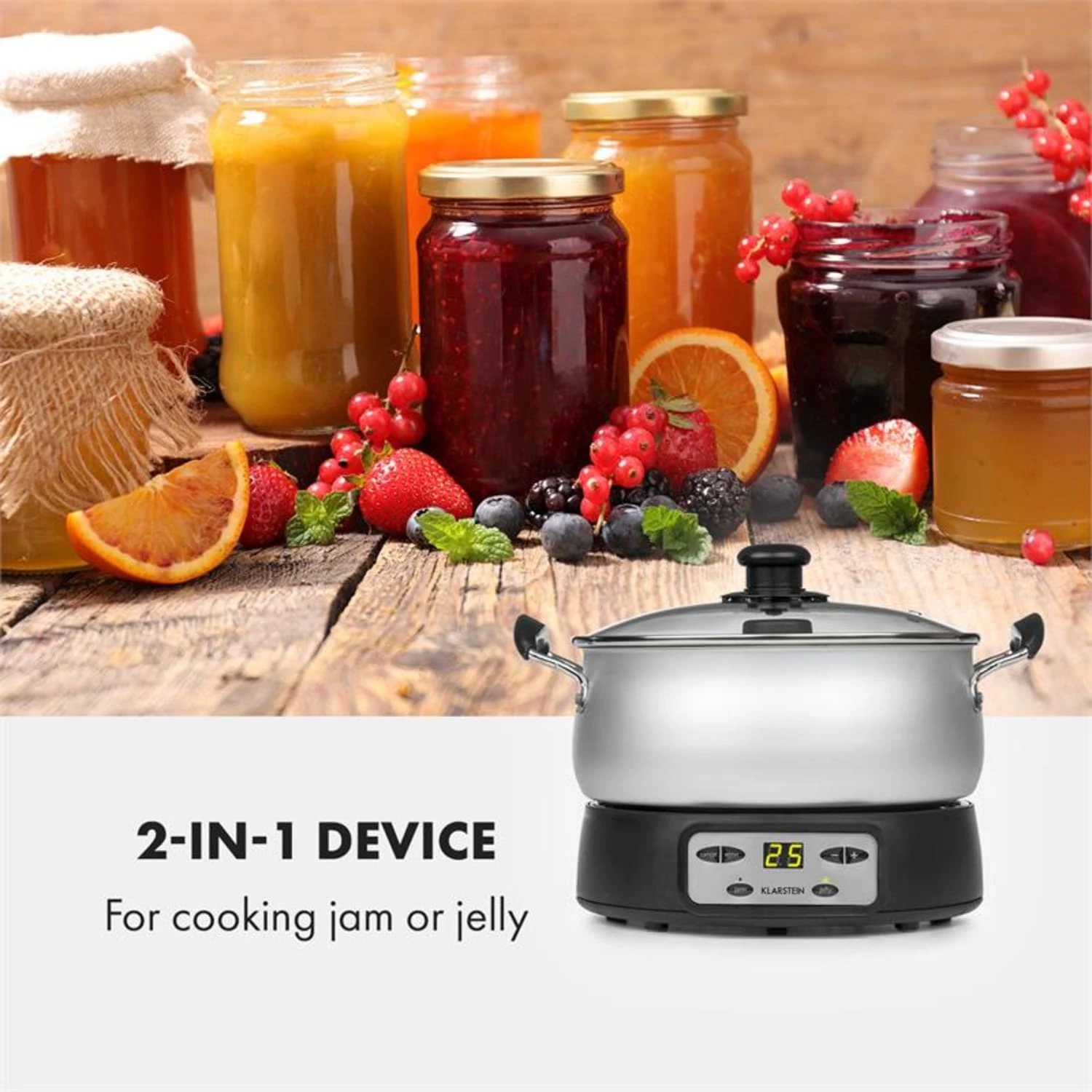 Jam Session Marmeladen- Und Geleekocher 1000W 2 Automatikprogramme 3 Jam Session Marmeladen- Und Geleekocher 1000W 2 Automatikprogramme – Bild 3