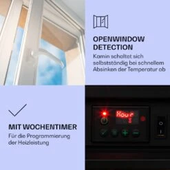 Lienz Elektrischer Kamin 1800W Steindekor Polystone Fernbedienung -Klarstein 10034122 de 0004 logo