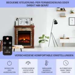 Lienz Elektrischer Kamin 1800W Steindekor Polystone Fernbedienung -Klarstein 10034122 de 0006 usp