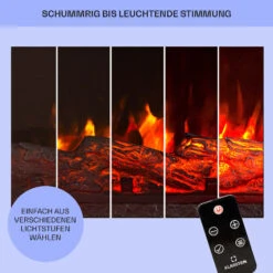 Lienz Elektrischer Kamin 1800W Steindekor Polystone Fernbedienung -Klarstein 10034122 de 0008 usp
