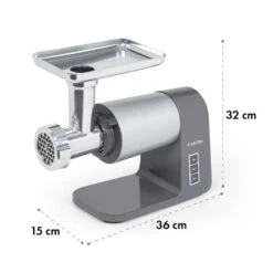 Mett Max Elektrischer Fleischwolf 600W Kupfermotor Aluminium -Klarstein 10034244 yy 0008 logo Klarstein Mett Max elektrischer Fleischwolf grau