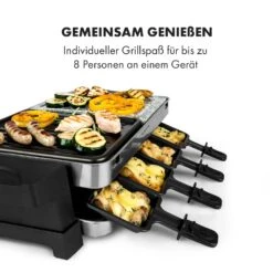 Sirloin Raclette 1500W Aluminium / Stein 8 Personen Kontroll-LED -Klarstein 10034275 de 0005 logo