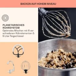 Bella Elegance Küchenmaschine 2000W/2,7PS/5,2 Ltr Edelstahl BPA-frei -Klarstein 10034365 de 0006 usp