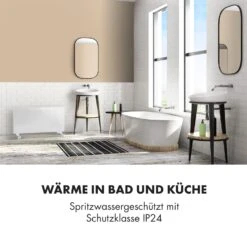 Bornholm Smart Konvektions-Heizgerät | 2000 W | SmartHeat Design: WiFi-Verbindung | LED-Display | 24-h-Timer | 2 Heizstufen: 1000 / 2000 W | IP24: Spritzwassergeschützt | Fernbedienung | Standgerät -Klarstein 10034390 de 0005 logo