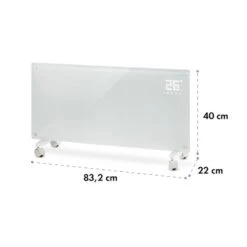 Bornholm Smart Konvektions-Heizgerät | 2000 W | SmartHeat Design: WiFi-Verbindung | LED-Display | 24-h-Timer | 2 Heizstufen: 1000 / 2000 W | IP24: Spritzwassergeschützt | Fernbedienung | Standgerät -Klarstein 10034390 yy 0009 logo Klarstein Bornholm Smart Konvektions Heizgeraet wh reedit