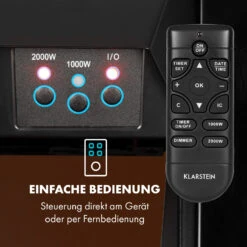 Verbier Elektrischer Kamin Elektrokamin 1000 / 2000 W LED-InstaFire Thermostat Timer Überhitzungsschutz -Klarstein 10034396 de 0003 logo