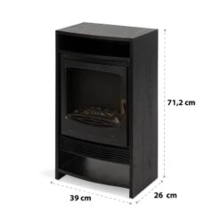 Bergamo Elektrischer Kamin 900/1800W Thermostat Holzoptik -Klarstein 10034397 yy 0007 logo Klarstein Bergamo Elektrischer Kamin schwarz