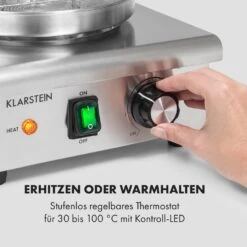 Wurstfabrik 450 Hot Dog Maker 450W 5L 30-100°C Glas Edelstahl -Klarstein 10034450 de 0003 logo