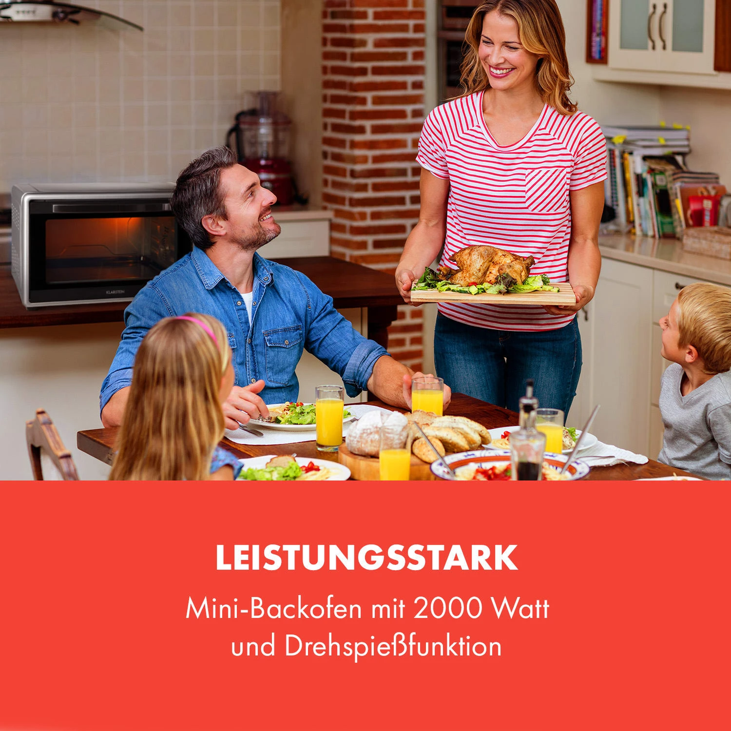 Masterchef 45 Mini-Backofen 45l 2000W 100-230 °C Timer Silber 2 Masterchef 45 Mini-Backofen 45l 2000W 100-230 °C Timer Silber – Bild 2