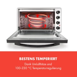 Masterchef 45 Mini-Backofen 45l 2000W 100-230 °C Timer Silber 11 Masterchef 45 Mini-Backofen 45l 2000W 100-230 °C Timer Silber -Klarstein 10034497 de 0003 logo