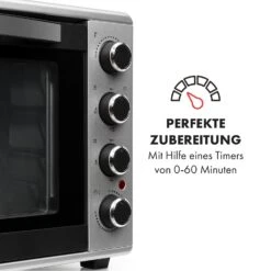 Masterchef 60 Mini-Backofen 60l 2000W 100-230 °C Timer Silber -Klarstein 10034499 de 0005 logo