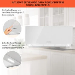 Kronleuchter XL Inselabzugshaube 90cm Umluft 590m³/h LED Touch Weiß -Klarstein 10034523 de 0004 usp