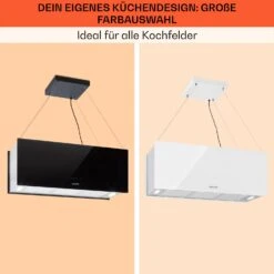 Kronleuchter XL Inselabzugshaube 90cm Umluft 590m³/h LED Touch Weiß -Klarstein 10034523 de 0007 usp
