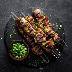 AeroVital Fry Kebab-Set | Zubehör | Edelstahl | 8 Spieße | Silber -Klarstein 10034577 yy 0003 ambient Klarstein AeroVital Fry Kebab Set