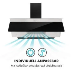 Alessia Dunstabzugshaube Kopffreihaube 350 M³/h Push Control Schwarz -Klarstein 10034717 de 0004 logo