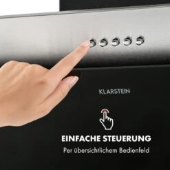 Alessia Dunstabzugshaube Kopffreihaube 350 M³/h Push Control Schwarz -Klarstein 10034717 de 0005 logo