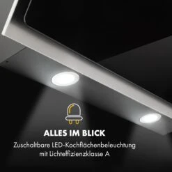 Alessia Dunstabzugshaube Kopffreihaube 350 M³/h Push Control Schwarz -Klarstein 10034717 de 0007 logo