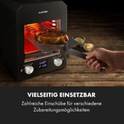 Hannibal Hochtemperaturgrill Indoor 2.200W 850°C Edelstahl Schwarz -Klarstein 10034804 de 0006 logo