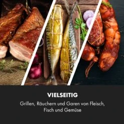 Pasadena Gas-Räuchergrill 2,5 KW Heizleistung 180 °C / 350 °F Max. -Klarstein 10034818 de 0004 logo