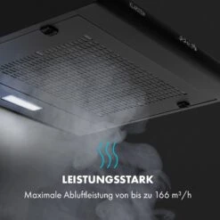 Capannina Unterbau-Abzugshaube 60cm 166m³/h LED Edelstahl Schwarz -Klarstein 10034861 de 0006 logo