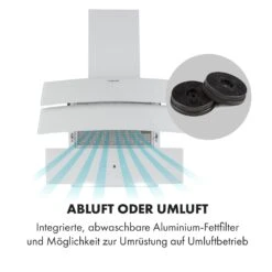 Antonia Dunstabzugshaube Kopffrei 60cm 350m³/h Touch-Bedienfeld Glas -Klarstein 10034867 de 0003 logo