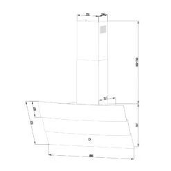 Antonia Dunstabzugshaube Kopffrei 90cm 350m³/h Touch-Bedienfeld Glas -Klarstein 10034868 yy 0010 logo Klarstein Antonia Dunstabzugshaube 90cm schwarz