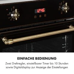 Elizabeth Einbaubackofen Retro 2200 Watt 70l Messingoptik Display -Klarstein 10034880 de 0005 logo