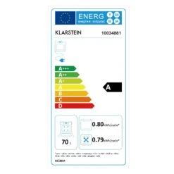 Elizabeth Einbaubackofen Retro 2200W 70L 50 - 250 °C Timer Display 17 Elizabeth Einbaubackofen Retro 2200W 70L 50 - 250 °C Timer Display -Klarstein 10034881 energy label