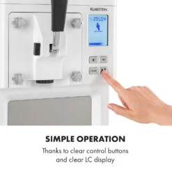 Sweet Sundae Eiscrememaschine Kompressor 1,5l Edelstahl Weiß -Klarstein 10034912 uk 0007 logo Klarstein Sahnehaeubchen Eiscrememaschine weiss