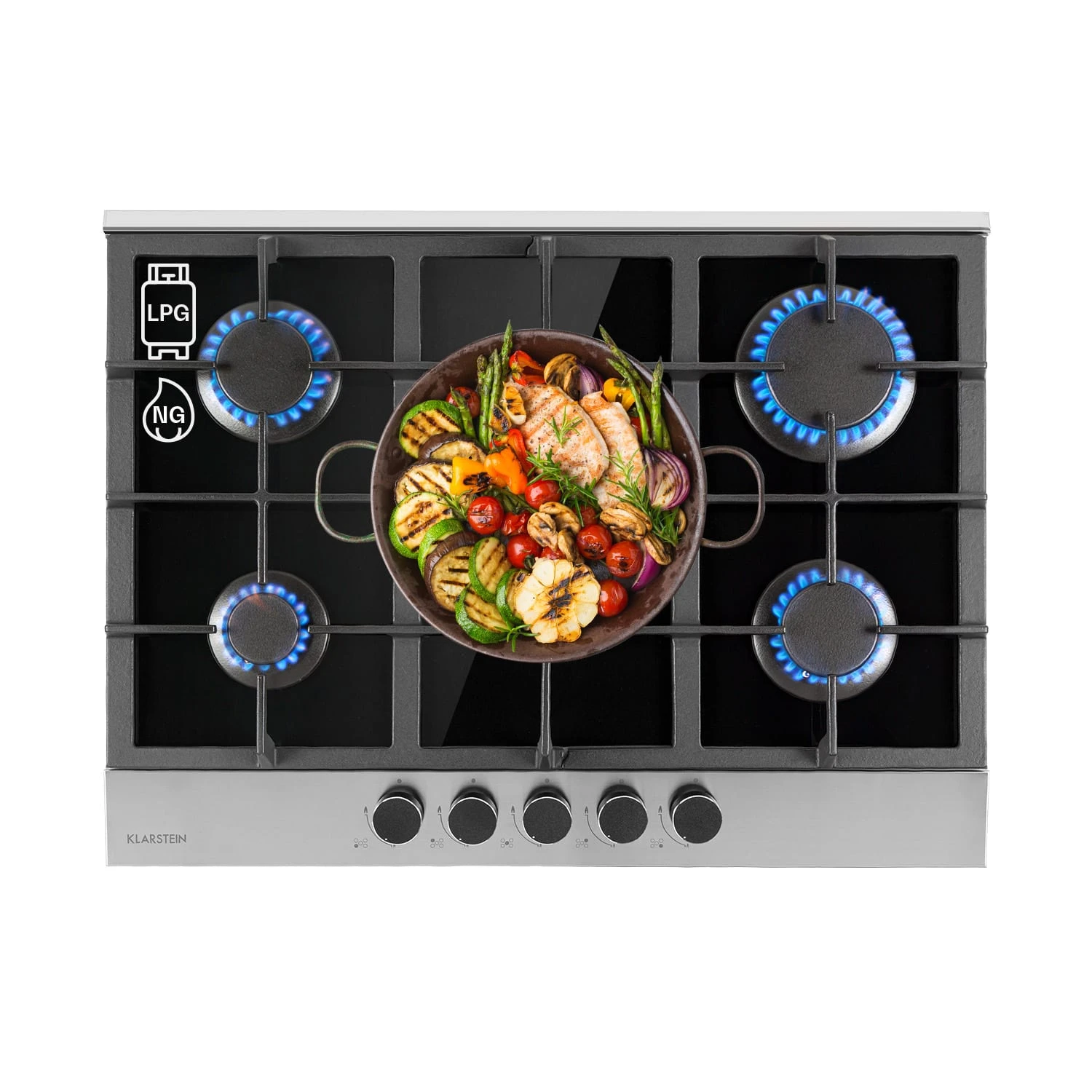 Alchemist 5 Zonen Gaskochfeld Aluminium-Brenner Glaskeramik Schwarz 1 Alchemist 5 Zonen Gaskochfeld Aluminium-Brenner Glaskeramik Schwarz