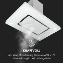 Valeria Inselhaube 90cm 650m³/h Touch EEC A LED Glas Edelstahl -Klarstein 10034974 de 0006 logo