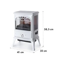 Leoben Elektrischer Kamin 900 / 1800 W Thermostat PanoramaView -Klarstein 10035148 yy 0008 logo Klarstein Leoben Elektrischer Kamin Weiss