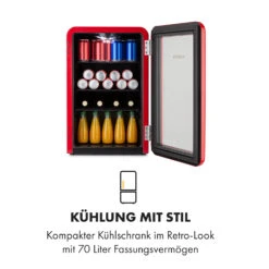 PopLife Getränkekühler Kühlschrank 70 Liter 0-10 °C Retro-Design LED -Klarstein 10035177 de 0003 logo