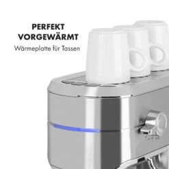 Futura Espressomaker 20 Bar 1450 Watt 20 Bar Wassertank: 1,25 Liter Rostfreier Edelstahl 17 Futura Espressomaker 20 Bar 1450 Watt 20 Bar Wassertank: 1,25 Liter Rostfreier Edelstahl -Klarstein 10035183 de 0008 logo