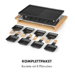 Tournedo Raclette 1200W Aluminiumguss 8 Personen Holz-Dekor -Klarstein 10035219 de 0008 logo