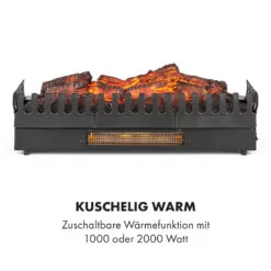 Kamini FXL Elektrischer Kamin Kamineinsatz 1000/2000W 2W LED Schwarz 10 Kamini FXL Elektrischer Kamin Kamineinsatz 1000/2000W 2W LED Schwarz -Klarstein 10035275 de 0003 logo