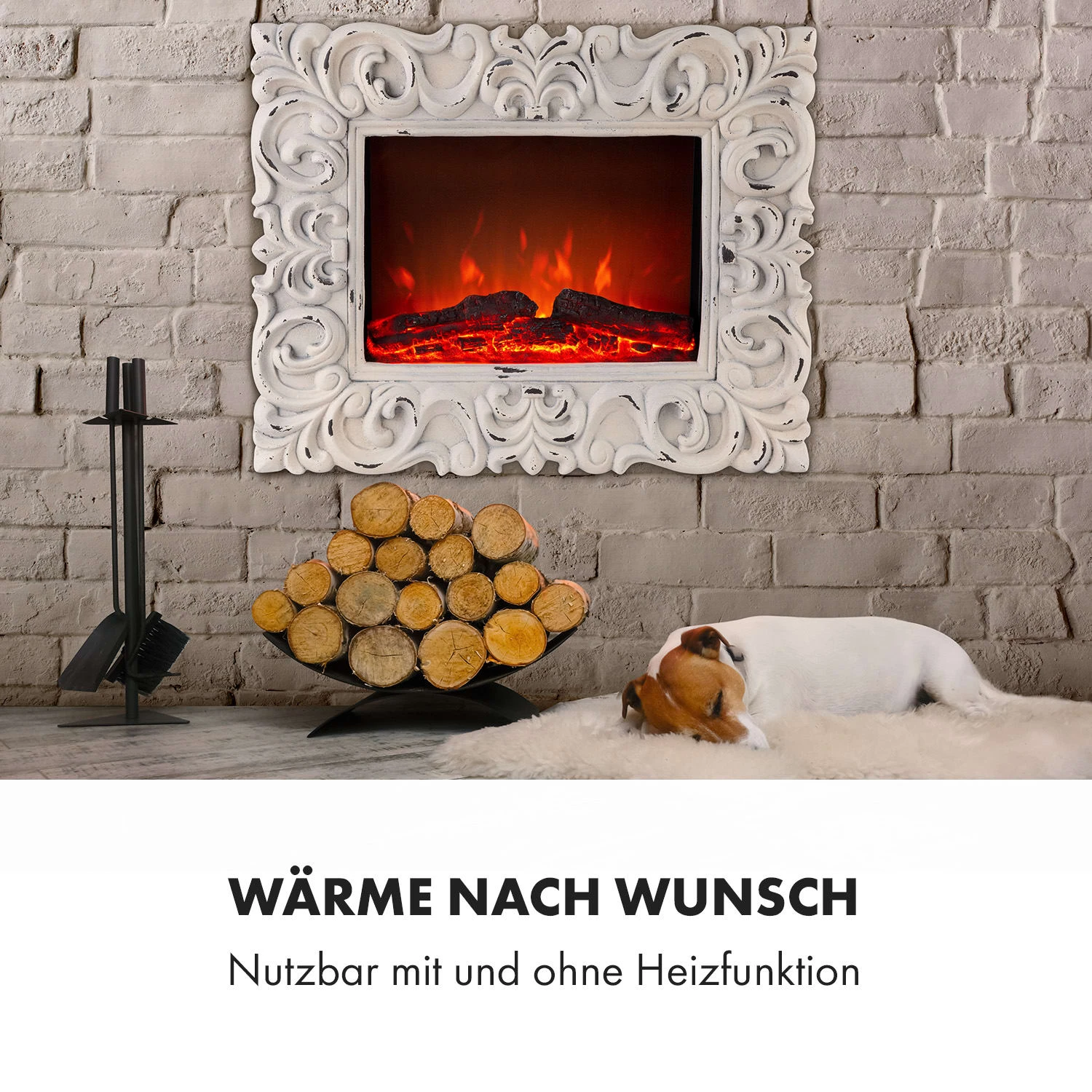 Alpbach Snow Elektrischer Kamin 1800W 2 Heizstufen 65 Cm Weißer Rahmen 6 Alpbach Snow Elektrischer Kamin 1800W 2 Heizstufen 65 Cm Weißer Rahmen – Bild 6