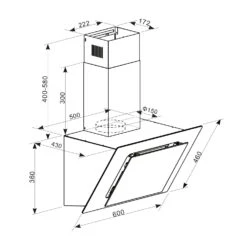 Eleonora 60 Dunstabzugshaube 426 M³/h Touch-Panel Ambiente-Licht -Klarstein 10035381 yy 0008 logo