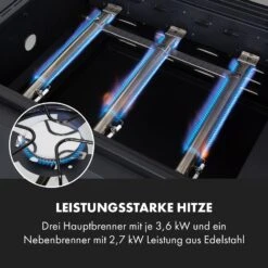 Kingsville Smoker Kombigrill Gas Kohle Smoker 13,5kW 3+1 Brenner 15 Kingsville Smoker Kombigrill Gas Kohle Smoker 13,5kW 3+1 Brenner -Klarstein 10035409 de 0005 logo