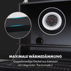 Kingsville Smoker Kombigrill Gas Kohle Smoker 13,5kW 3+1 Brenner 20 Kingsville Smoker Kombigrill Gas Kohle Smoker 13,5kW 3+1 Brenner -Klarstein 10035409 de 0010 logo