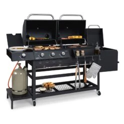 Kingsville Smoker Kombigrill Gas Kohle Smoker 13,5kW 3+1 Brenner