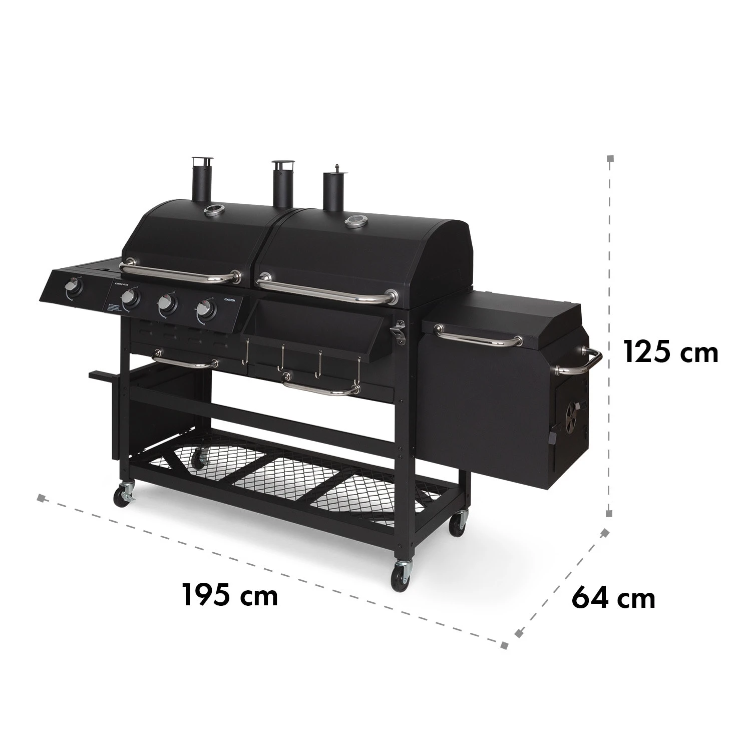 Kingsville Smoker Kombigrill Gas Kohle Smoker 13,5kW 3+1 Brenner 11 Kingsville Smoker Kombigrill Gas Kohle Smoker 13,5kW 3+1 Brenner – Bild 11