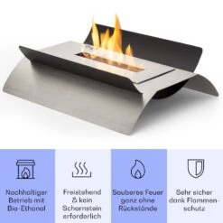 Phantasma Graca Ethanol-Kamin Rauch- & Geruchlos Bio-Ethanol -Klarstein 10035456 de 0003 usp
