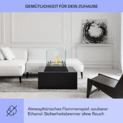 Phantasma Cubo Ethanol-Kamin Rauch- & Geruchlos Edelstahl-Brenner Sicherheitsglas -Klarstein 10035458 de 0004 usp