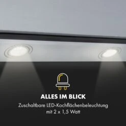 Balzac Silent 60 Dunstabzugshaube 250W 3 Stufen 604 M³/h LED EEK A -Klarstein 10035466 de 0007 logo