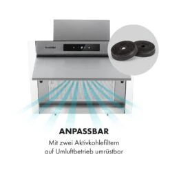 Balzac Silent 60 Dunstabzugshaube 250W 3 Stufen 604 M³/h LED EEK A -Klarstein 10035466 de 0008 logo