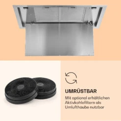 Remy Brilliant Edition Inselhaube 90cm 609 M³/h EEK A LED Glas -Klarstein 10035477 de 0006 logo