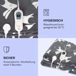 Dr. Watson XXL Heizdecke 3 Stufen Waschbar 200x180cm Coral Fleece -Klarstein 10035503 de 0004 logo